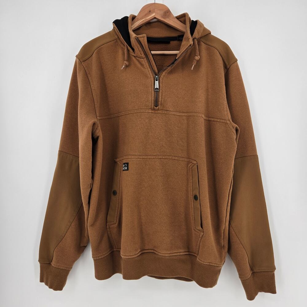 Dri Duck Mission 1/4 Zip Pullover Hoodie – Saddle Brown – Men’s Size M